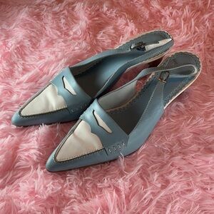 Lands' End Blue and white Heels